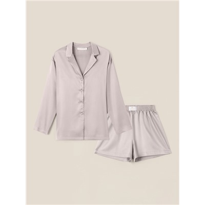 Пижама женская (рубашка, шорты) SL HOME Tensel Home, серая