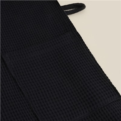 Халат вафельный женский SL HOME: Basic «Дарк Маре», хлопок 100%, чёрный