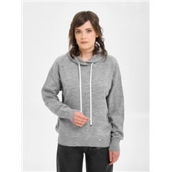 Джемпер вязаный тёмно-серый с капюшоном