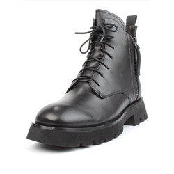 01-CA112-1 BLACK Ботинки демисезонные женские (натуральная кожа, байка)