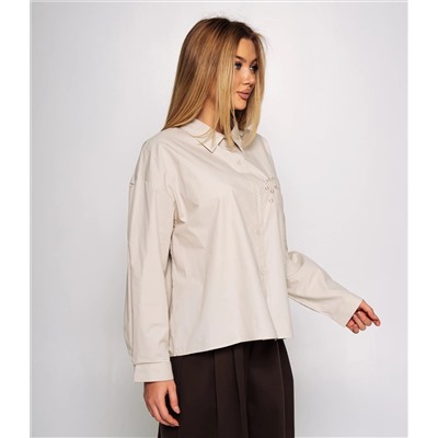 Рубашка #КТ2210 (3), бежево-серый