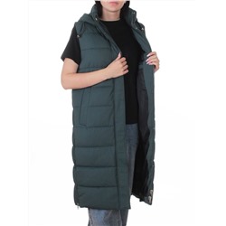 817 DK. GREEN Жилет утепленный зимний женский (150 гр. холлофайбер)
