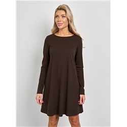 Платье свободное трикотажное шоколадного цвета