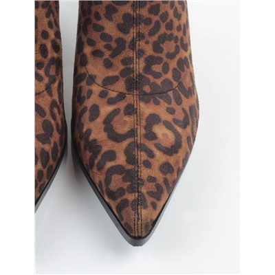 02-H26B-47ЗPC BROWN LEOPARD Сапоги демисезонные женские (велюр)