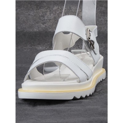 08-PEXL76-1 WHITE Босоножки женские (натуральная кожа)