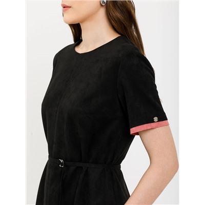 Платье чёрное из искусственной замши