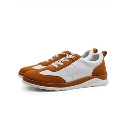 03-YA486-2 WHITE/SAND Кроссовки женские (натуральная кожа, натуральная замша)