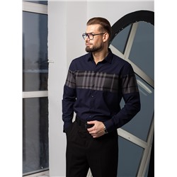011J Мужская рубашка JenTa темно-синий