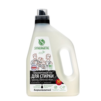 Гель для стирки черного белья SYNERGETIC  1,5 л