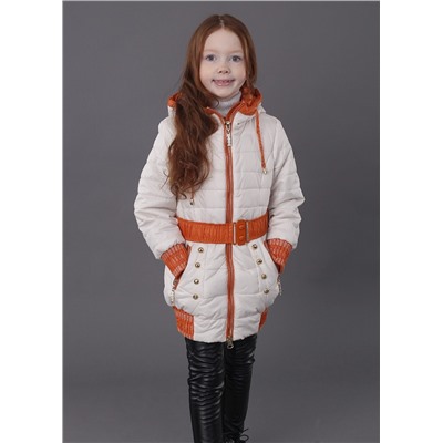 3517Б Пальто на синтепоне молочный/146