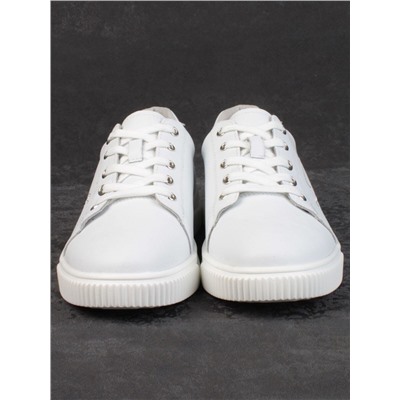 05-PDD165-1 WHITE/GRAY Кроссовки женские (натуральная кожа)