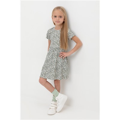Платье весенний зеленый, винтажные цветы к531 Crockid