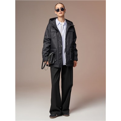 Плащ женский утепленный черный