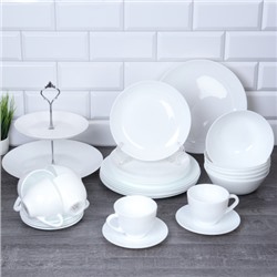 Столовый набор 31 предмет Евро с вазой для фруктов / 30/LGW67595 /WHITE /уп 2/