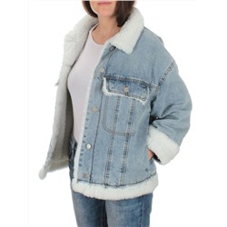 626420056008A61803 BLUE Куртка джинсовая женская, утепленная (77.6% хлопок, 22.4% полиэстер)