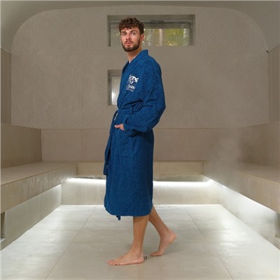 Халат махровый мужской «Этель. Глава семьи», размер 56-58, синий