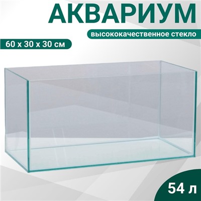 Аквариум Прямоугольный "Аваскейп" прозрачный шов , 54 литра, 60 х 30 х 30 см