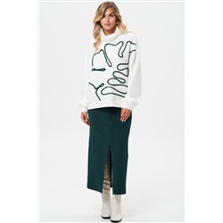 Laikony L-052 белый+изумруд, Юбка,  Джемпер