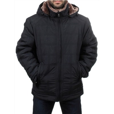 M835 DK. BLUE/BEIGE FUR Куртка мужская зимняя (150 гр. холлофайбер)