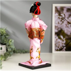 Кукла коллекционная «Японка в розовом кимоно с опахало», 25×9.5×9.5 см