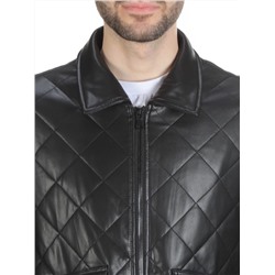 156 BLACK Куртка из эко-кожи мужская (50 гр. синтепон)