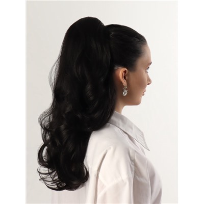 Хвост накладной, волнистый волос, на крабе, 40 см, 150 г, цвет чёрный(#HTY4В)