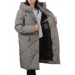 8825 GRAY GREEN Пальто зимнее женское (200 гр. холлофайбер)