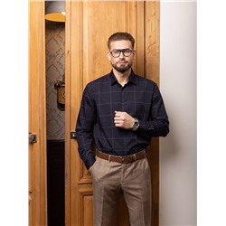 007J Мужская рубашка JenTa темно-синий