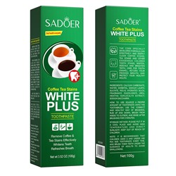 (ЗАМЯТА КОРОБКА) Зубная паста для удаления налета от кофе и чая Sadoer Coffee Tea Stains , 100 гр.