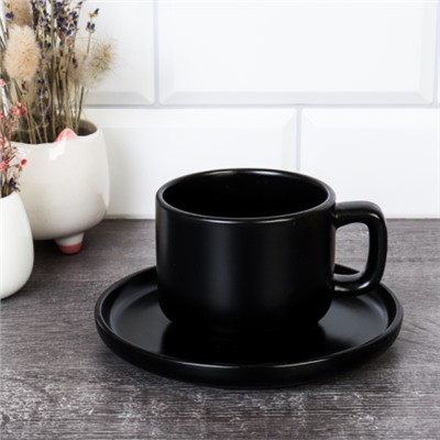 Чайная пара 300 мл black / 3404B 2pcs/3500 /уп6/36/2 СОРТ