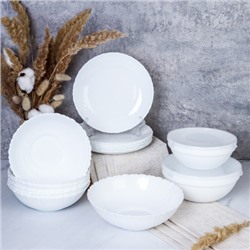 Столовый набор 15 предметов Классика с салатниками  GRAY-13 7578 (WHITE) (уп 2)