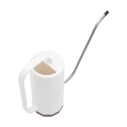 Лейка с длинным носиком, 1.2 л, без рассеивателя, белая, Greengo