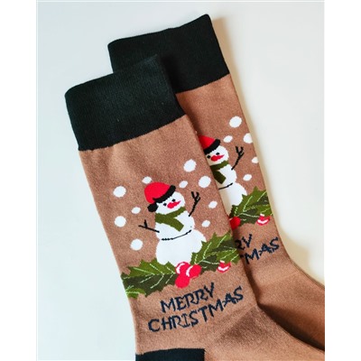 Носки НГ р.37-44 "Happy NY" Снеговик