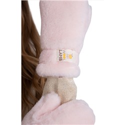 Варежки меховые на резинке ПУДРА