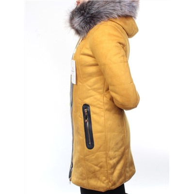 5193 YELLOW Парка женская зимняя (150 гр синтепон, искусственный мех)