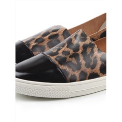 06-H1C-1PC BLACK/LEOPARD Туфли женские (натуральная кожа)