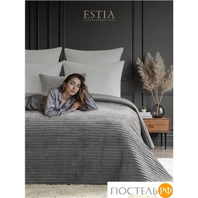 Estia ЭЛА темн.сер. Покрывало 240х260, 1 пр., 100% полиэстер
