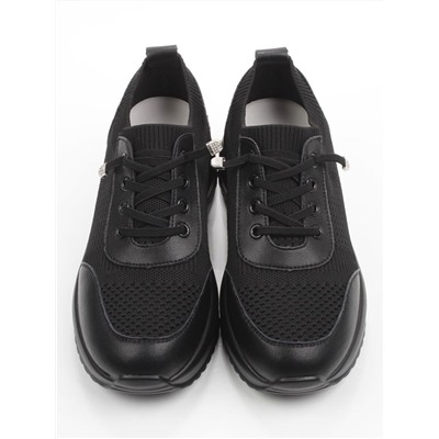 03-A629-1 BLACK Кроссовки-носки "Снокеры" женские (натуральная кожа, текстиль)