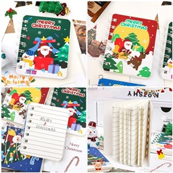 Канцелярский набор "Новогодний" (Ручка 10 цветов + Блокнот + Наклейки)