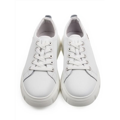 03-YD271-1 WHITE Полуботинки спортивные женские (натуральная кожа)