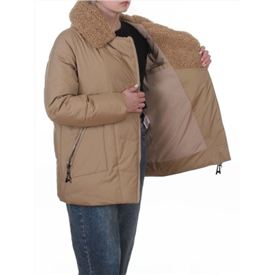 M-8866 DK. BEIGE Куртка зимняя женская (150 гр. холлофайбер)