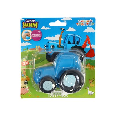 Тянучка антистресс «Синий Трактор», с блёстками