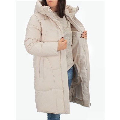 2301 LT. BEIGE Пальто зимнее женское Flance Rose (200 гр. холлофайбер)
