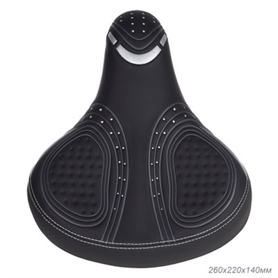 Седло велосипедное суперкомфортное COMIRON KING DIVAN 167-1C 260x220, Пена 57мм. Технологии: DW, ED, Spring, Верх: PU, Цвет: Чёрный+Серый /уп 16/