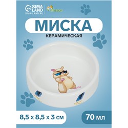 Миска керамическая для грызунов "На стиле",  70 мл  8,5 х 3 см