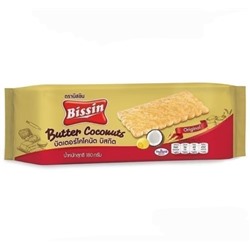 Печенье со вкусом кокоса и сливочного масла Bissin Butter Coconuts 180 гр