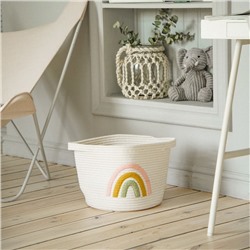 Корзина для хранения SL Home «Радуга», плетёная, ручной работы, 30×40×25 см, белая