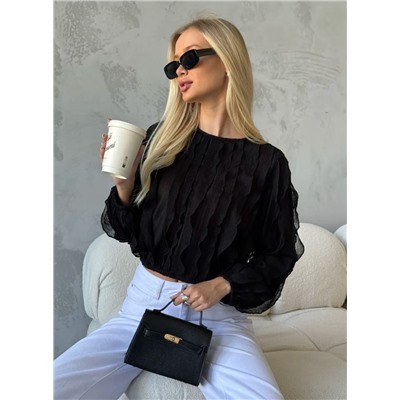 Лонгслив с рюшами