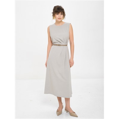 Платье без рукавов бежевое