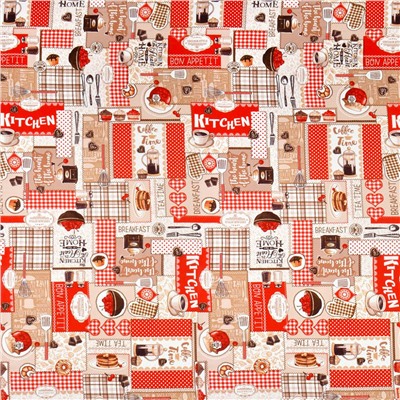 "Kitchen" Скатерть 200х145см, длина стола до 160см, на 6-8 персон, хлопок "Комфорт" 171г/м2, "Домашняя мода" (Россия)